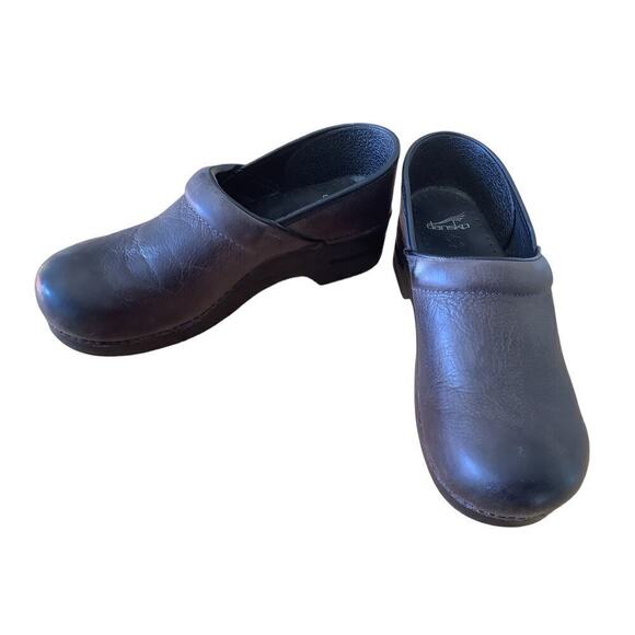 DANSKO BROWN TEXTURED LEATHER NURSING CLOGS EU42 US 11.5 - Picture 4 of 9